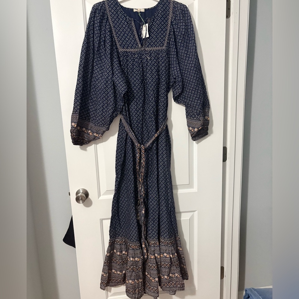American Eagle Outfitters Patterned Blue Maxi Dress